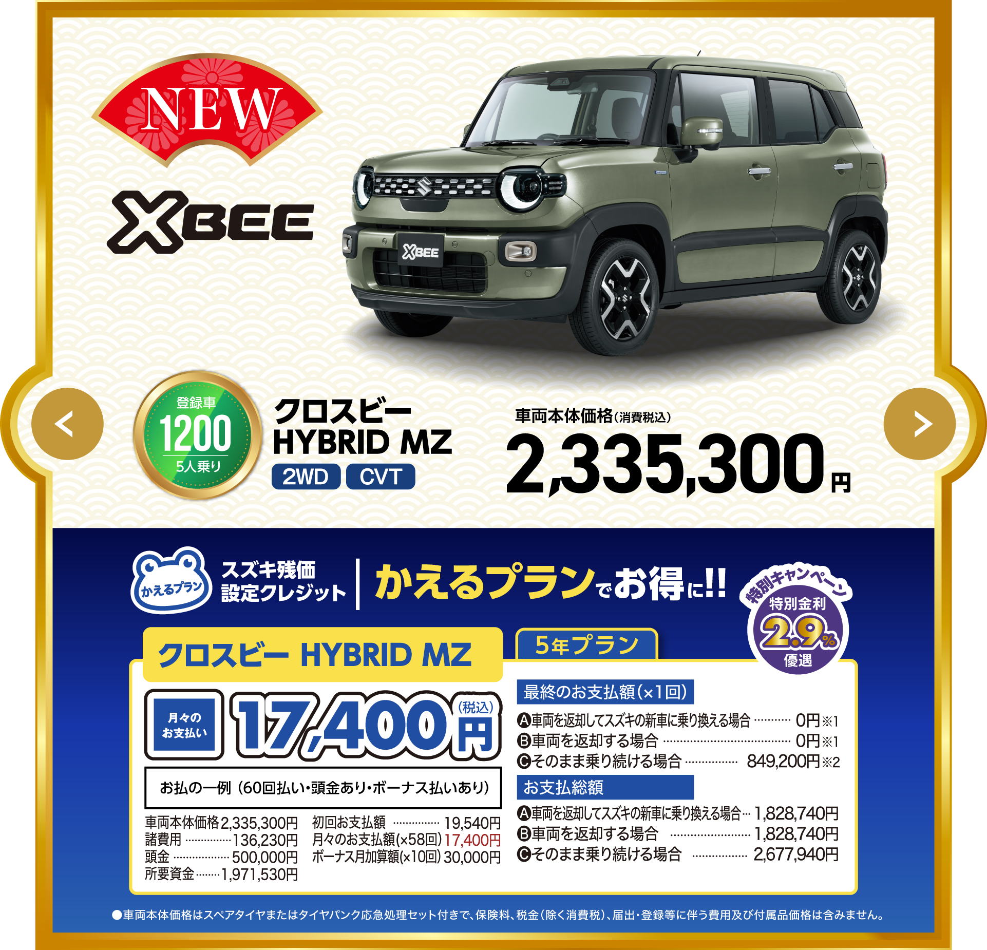 クロスビーHYBRID MZ